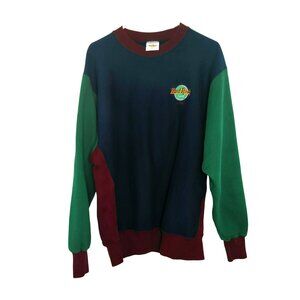 Vintage Hard Rock Cafe Crewneck XL Sweatshirt 90s Boston Color Block Reverse